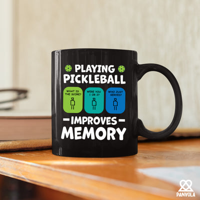 Playing Pickleball Improves Memory Ceramic Mug 11 oz Black