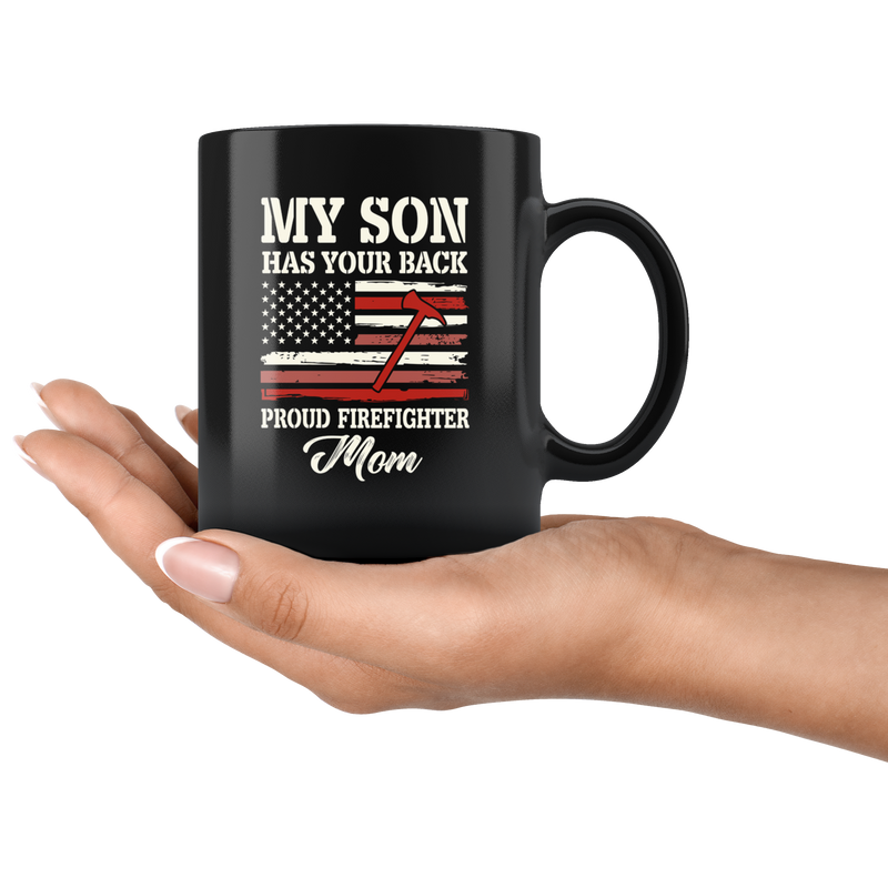Proud Firefighter American Mom Coffee Mug