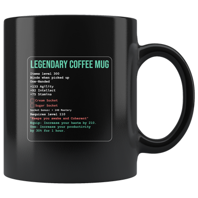 Legendary MMO Coffee Mug Gamer Funny Ceramic Cup