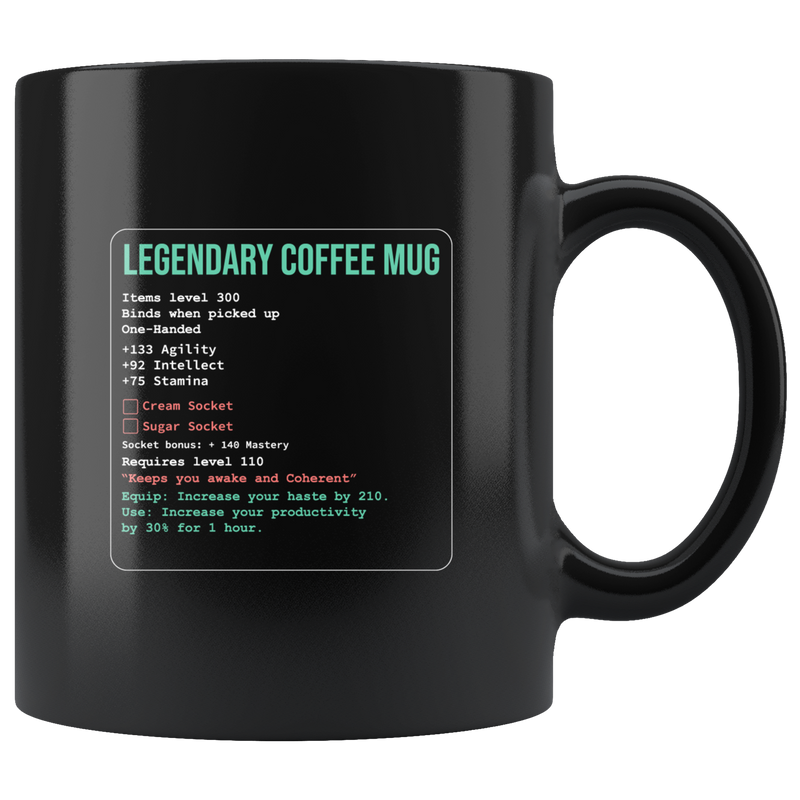 Legendary MMO Coffee Mug Gamer Funny Ceramic Cup