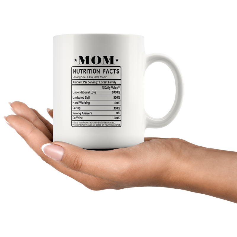 Mom Nutritional Facts Label Mug Mother&