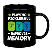 Playing Pickleball Improves Memory Ceramic Mug 11 oz Black - Panvola