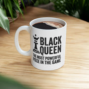 Personalized Black Queen Most Powerful Piece In The Game Customized Ceramic Mug 11 oz White - Panvola