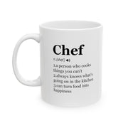 Personalized Chef Definition Ceramic Mug 11 oz White.