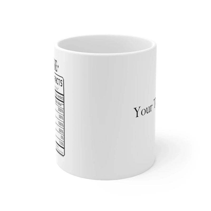 Personalized Nurse Nutrition Facts Label Customized Nurse Gifts Ceramic Mug 11oz White - Panvola