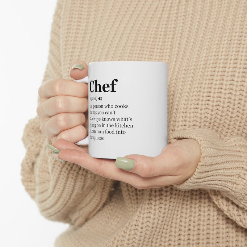 Personalized Chef Definition Ceramic Mug 11 oz White.