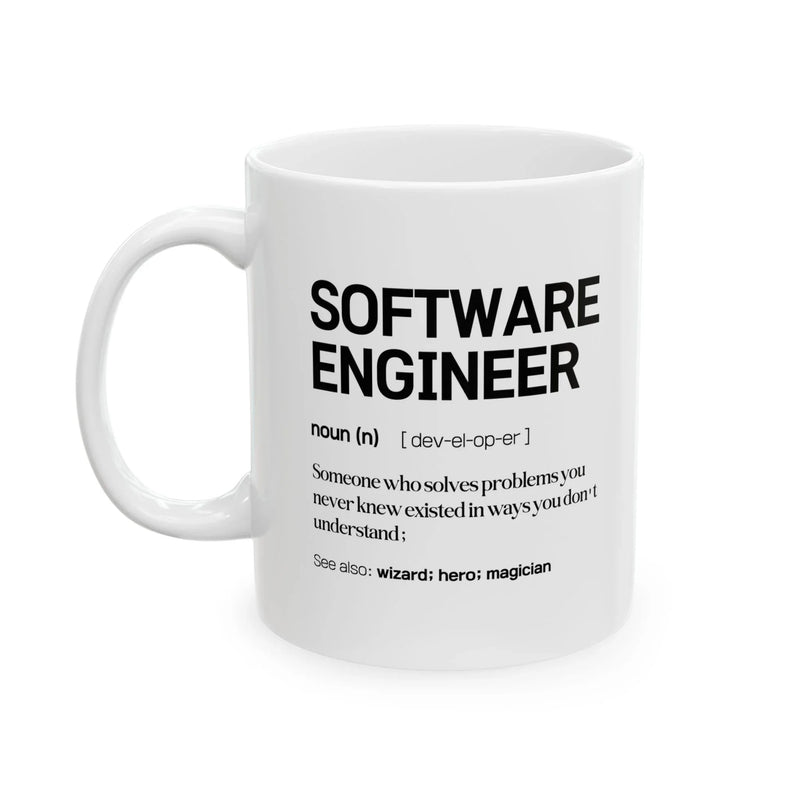 Personalized Software Engineer Definition Ceramic Mug 11 oz White - Panvola