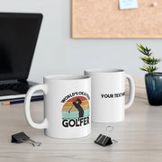 Personalized World's Okayest Golfer Ceramic Mug 11 oz White - Panvola