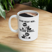 Personalized Code Works Why Customized Ceramic Mug 11 oz White - Panvola