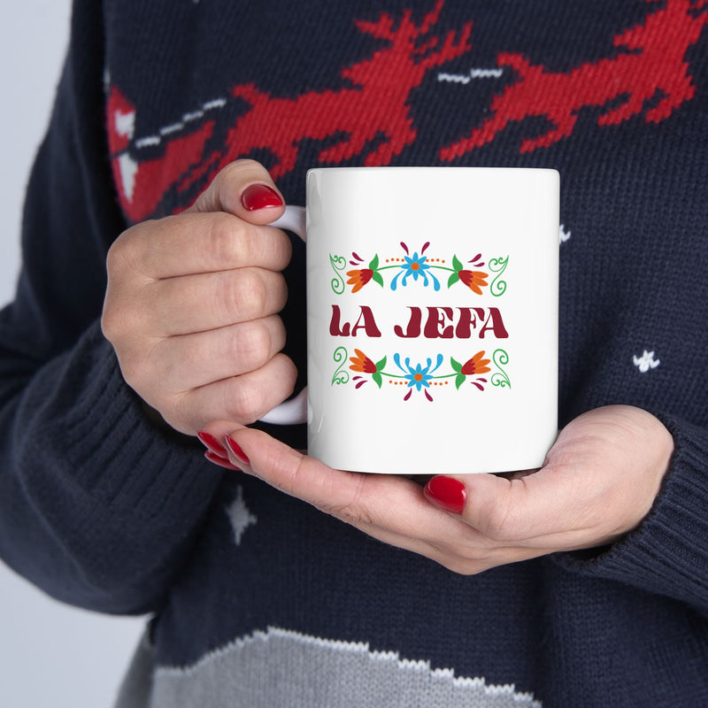 Personalized La Jefa Ceramic Mug 11 oz White