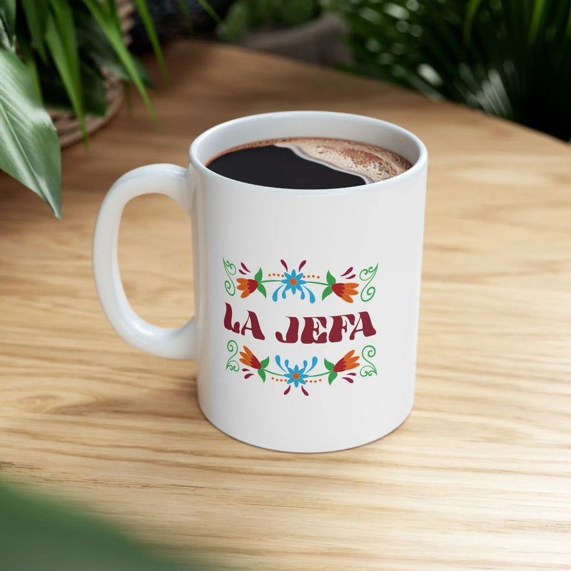 Personalized La Jefa Ceramic Mug 11 oz White - Panvola