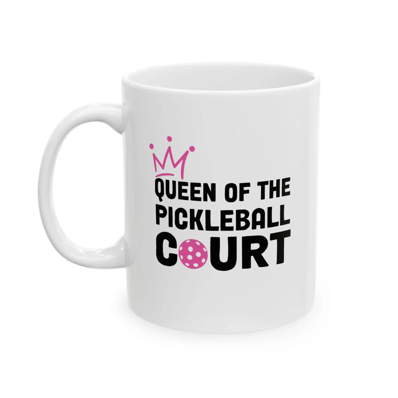 Personalized Queen of the Pickleball Customized Pickleball Gifts for Women Ceramic Mug Gifts for Pickleball Lovers Coffee Cup 11 oz White 11oz - Panvola