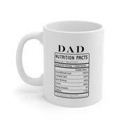 Personalized Dad Nutrition Facts Label Customized Dad's Gifts Fathers Day Ceramic Mug 11oz White - Panvola