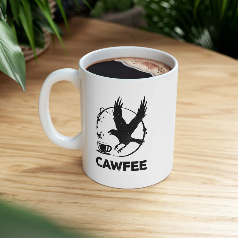 Personalized Cawfee Ceramic Mug 11 oz White - Panvola