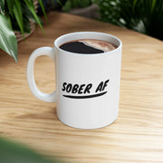 Personalized Sober AF Ceramic Mug 11 oz White - Panvola