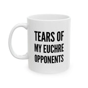 Personalized Tears of My Euchre Opponents Ceramic Mug 11 oz White - Panvola