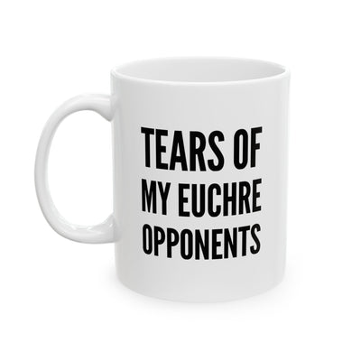 Personalized Tears of My Euchre Opponents Ceramic Mug 11 oz White