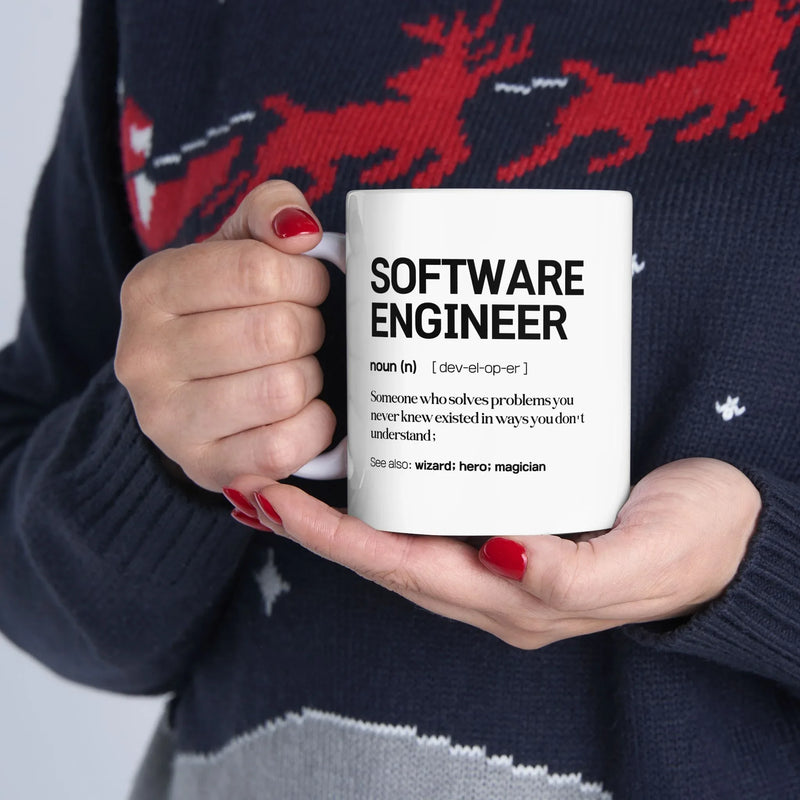 Personalized Software Engineer Definition Ceramic Mug 11 oz White - Panvola
