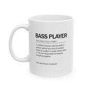 Personalized Bass Player Definition Ceramic Mug 11 oz White - Panvola
