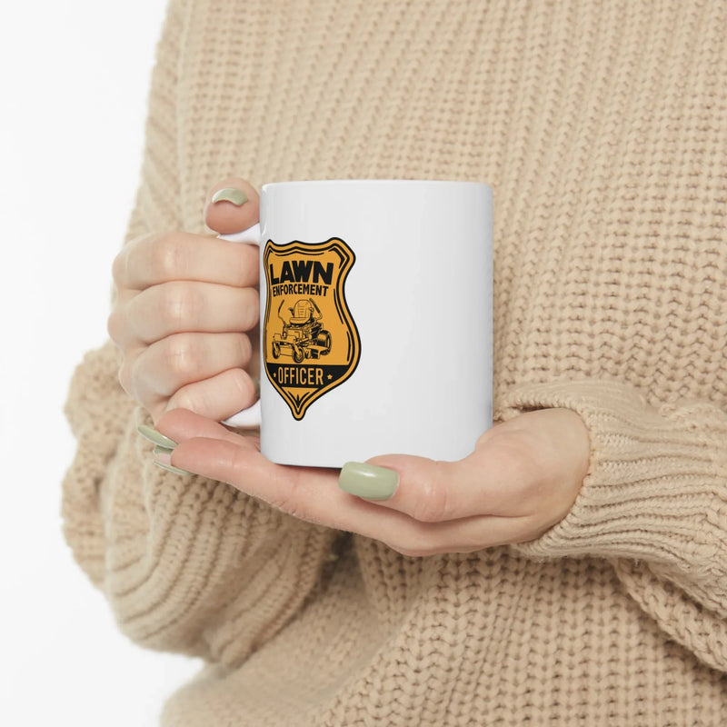 Personalized Lawn Enforcement Officer Ceramic Mug 11 oz White - Panvola