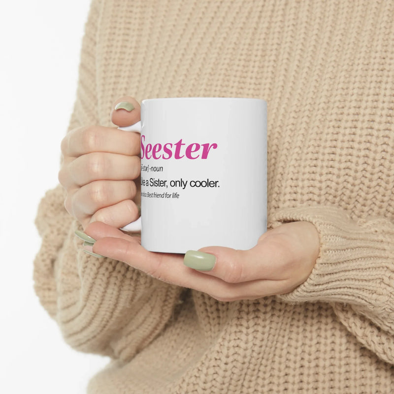 Personalized Seester Definition Ceramic Mug 11 oz White - Panvola