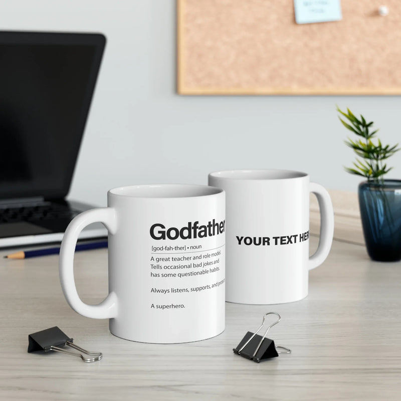 Personalized Godfather Definition Customized Ceramic Mug 11 oz White - Panvola