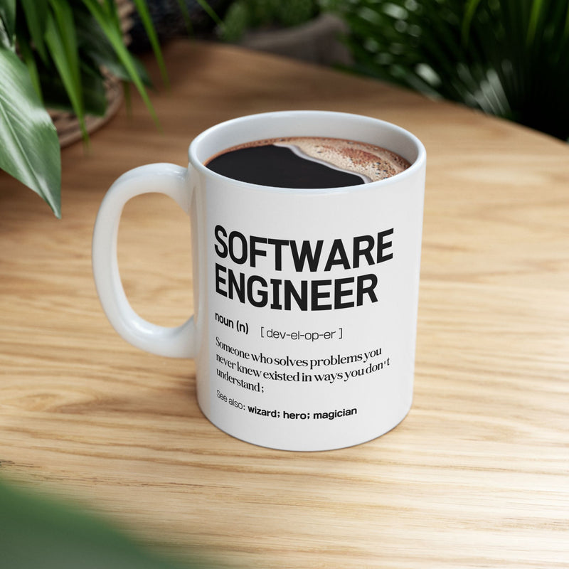 Personalized Software Engineer Definition Customized Ceramic Mug 11 oz White