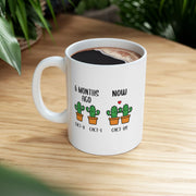 Personalized 6 Month Anniversary Cactus Ceramic Mug 11 oz White - Panvola