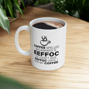 Personalized Coffee Spelled Backward Ceramic Mug 11 oz White - Panvola