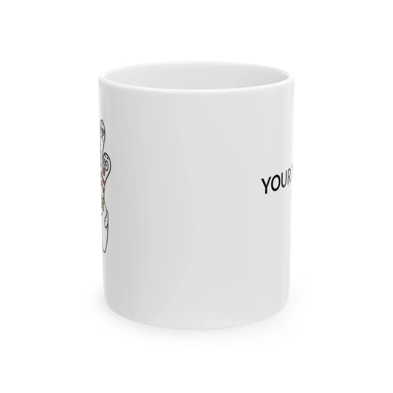 Personalized Scared Bowling Pins Customized Ceramic Mug 11 oz White - Panvola