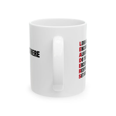 Personalized Leaders Acronym Customized Ceramic Mug 11 oz White