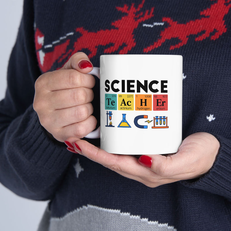 Personalized Science Teacher Customized Ceramic Mug 11 oz White.