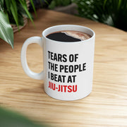 Personalized Tears Of The People I Beat At Jiu-Jitsu Ceramic Mug 11 oz White - Panvola