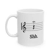 Personalized Music Shh Customized Ceramic Mug 11 oz White - Panvola