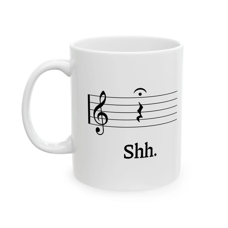 Personalized Music Shh Customized Ceramic Mug 11 oz White - Panvola