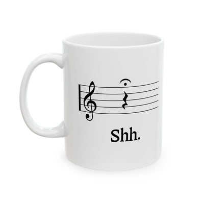 Personalized Music Shh Customized Ceramic Mug 11 oz White