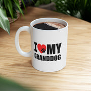 Personalized I Love My Granddog Ceramic Mug 11 oz White.
