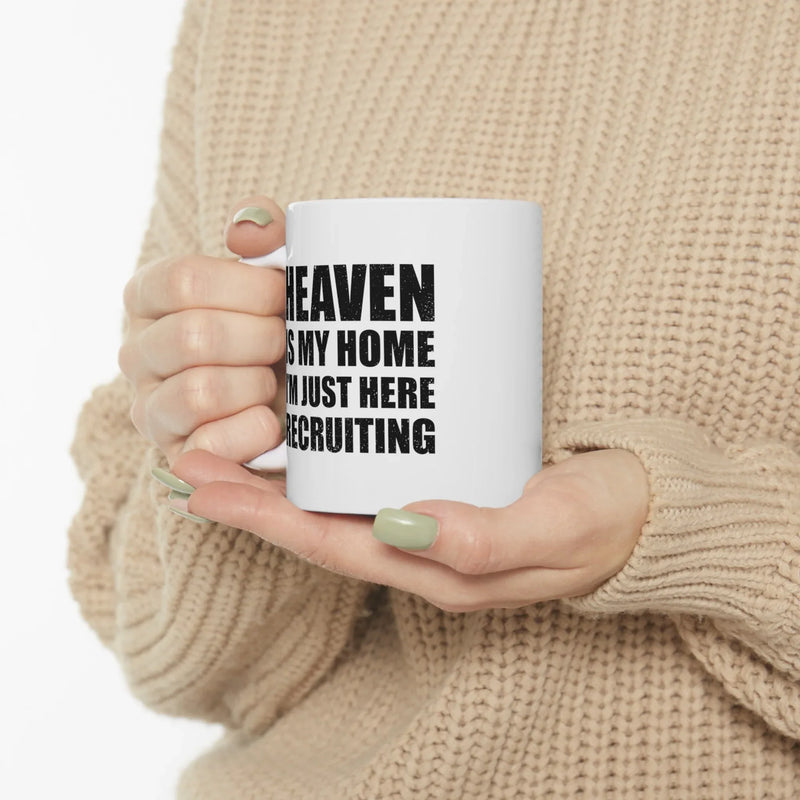 Personalized Heaven Is My Home Ceramic Mug 11 oz White - Panvola
