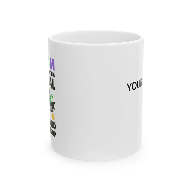 Personalized Autism Mom Doesn't Come With A Manual Ceramic Mug 11 oz White - Panvola