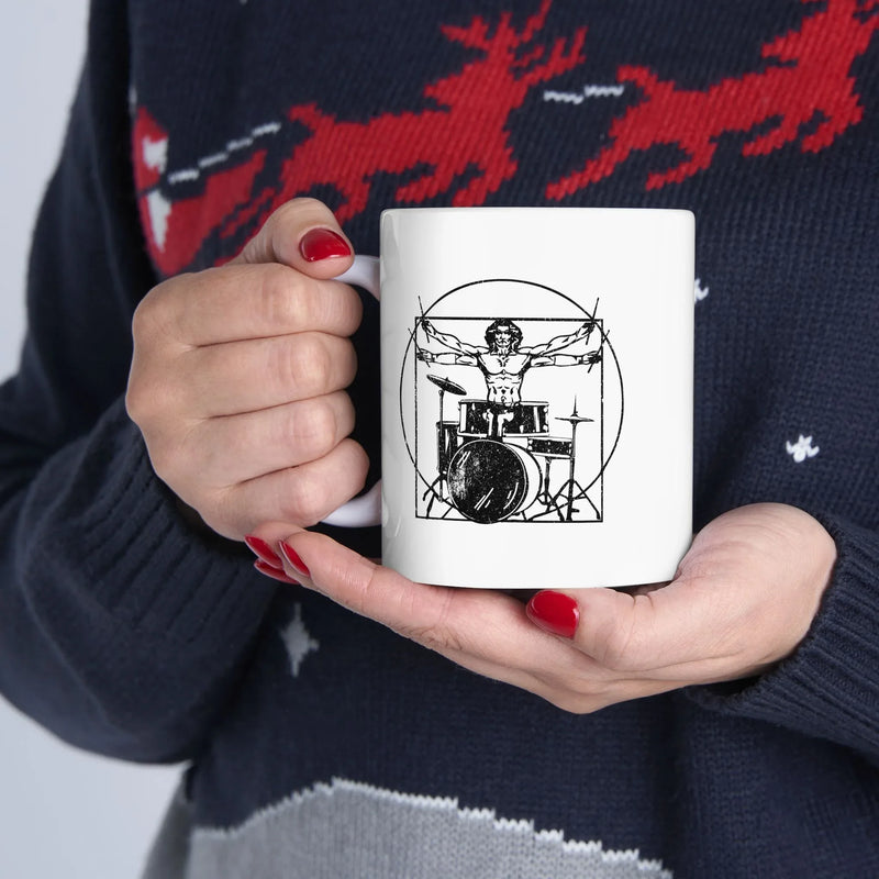 Personalized Da Vinci Drums Ceramic Mug 11 oz White - Panvola
