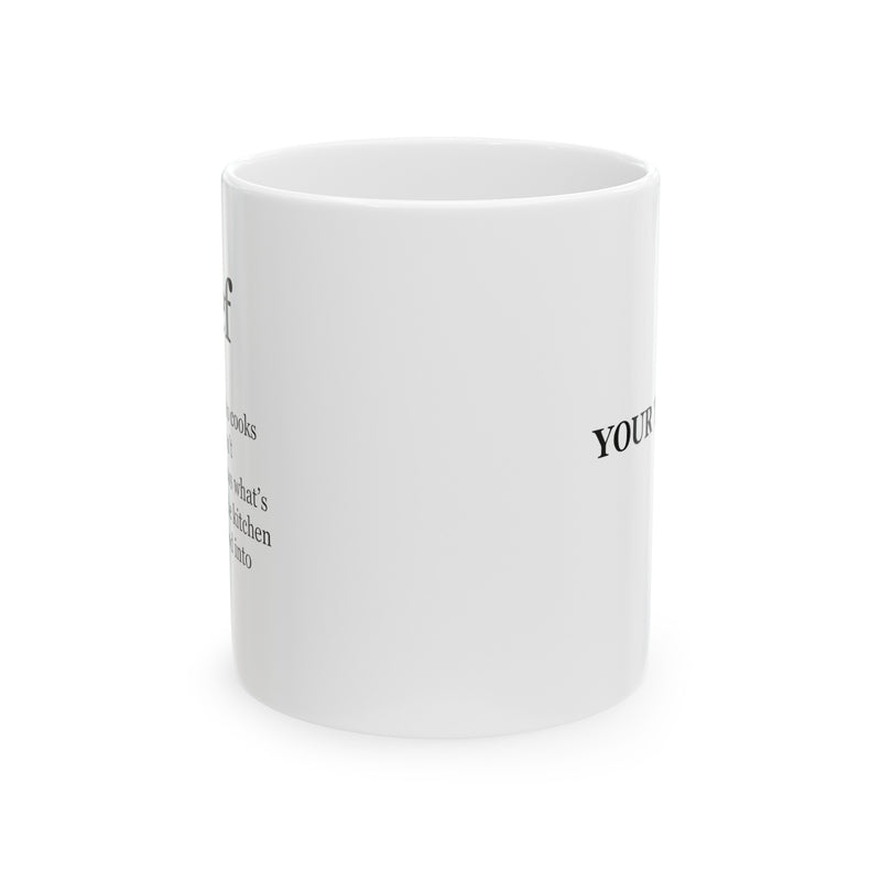 Personalized Chef Definition Ceramic Mug 11 oz White.