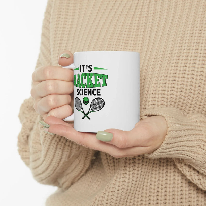 Personalized It's Racket Science Ceramic Mug 11 oz White - Panvola