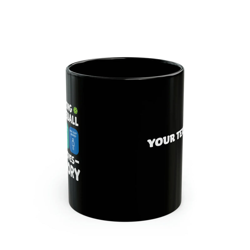 Personalized Playing Pickleball Improves Memory 11oz Black Mug - Panvola