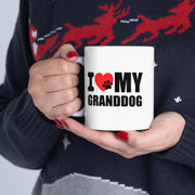 Personalized I Love My Granddog Ceramic Mug 11 oz White.