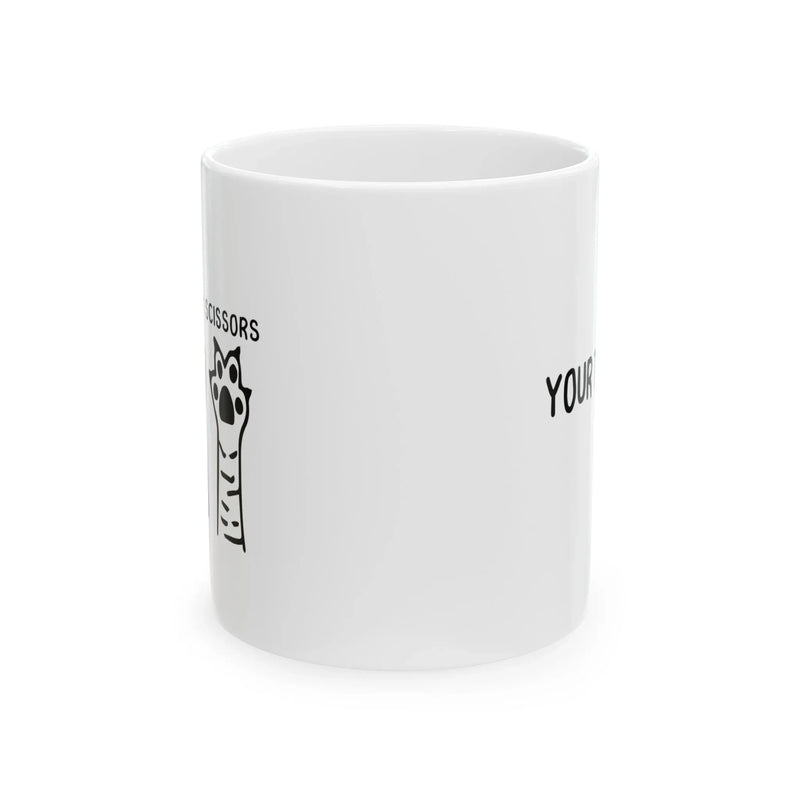 Personalized Rock Paper Scissors Ceramic Mug 11 oz White - Panvola