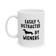 Personalized Easily Distracted By Wieners Ceramic Mug 11 oz White - Panvola