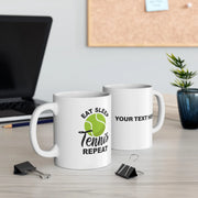 Personalized Eat Sleep Tennis Repeat Ceramic Mug 11 oz White - Panvola