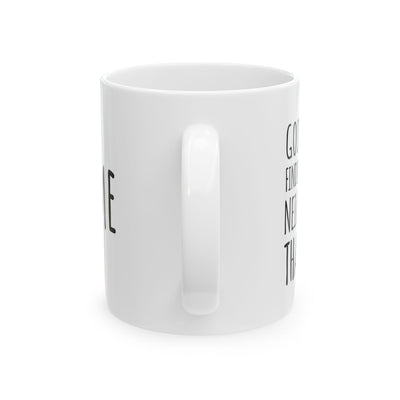 Personalized Good Luck Finding Better Neighbors Than Us Customized Ceramic Mug 11 oz White.