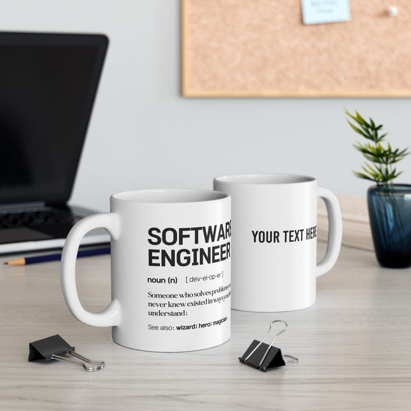 Personalized Software Engineer Definition Customized Ceramic Mug 11 oz White.