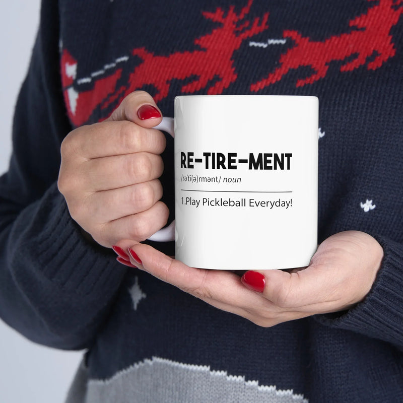 Personalized Retirement Pickleball Definition Ceramic Mug 11 oz White - Panvola
